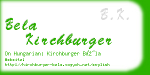 bela kirchburger business card